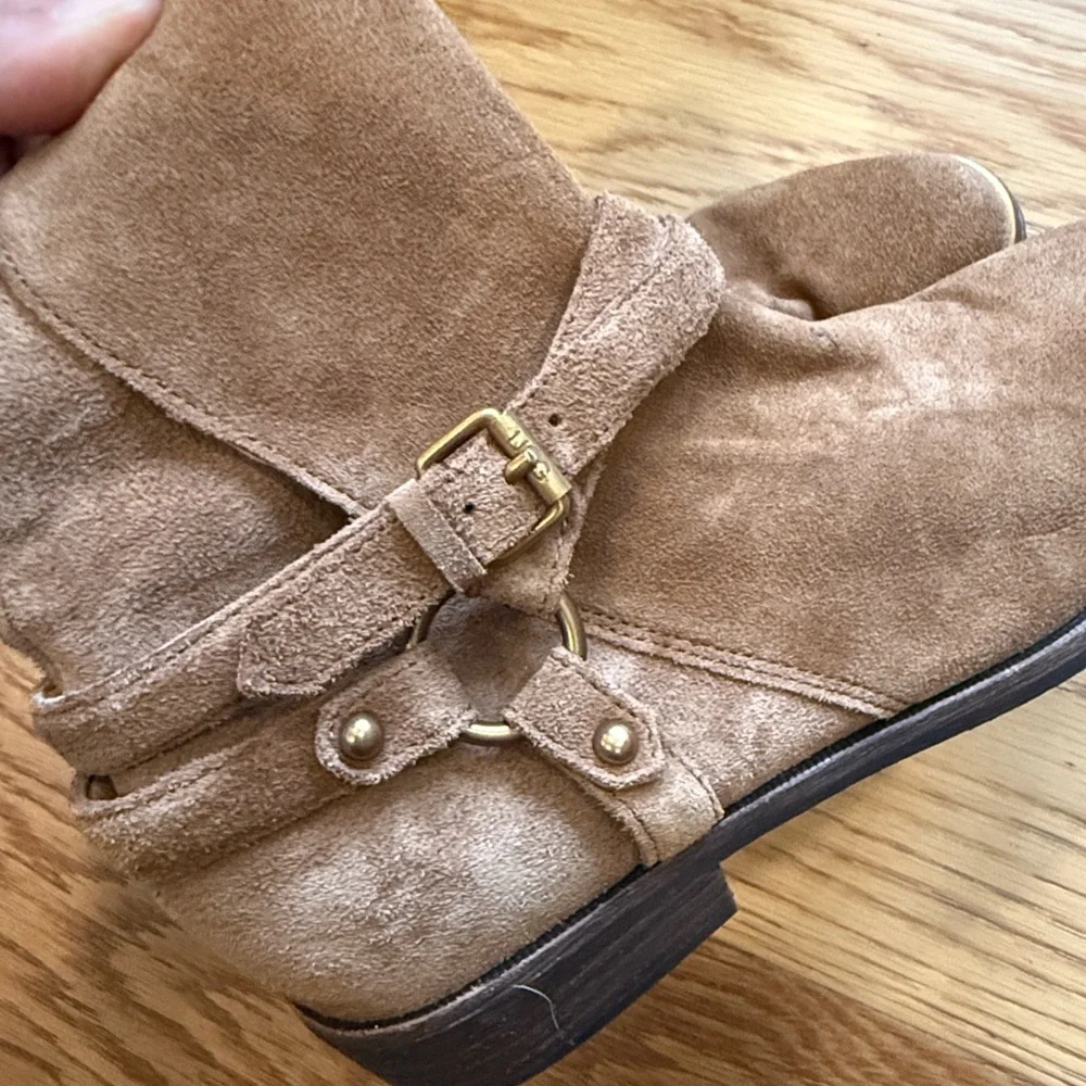 *UGG Kelby Harness Suede Ankle Boots Booties Brown Size 7